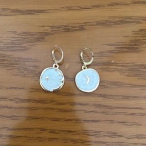 Moon and star earrings